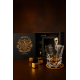 Подарунковий віскі-набір Moltis Saxum Premium з келихом, щипцями, мішечком, підставкою та 5 охолоджувальними кубиками (MR-1021)