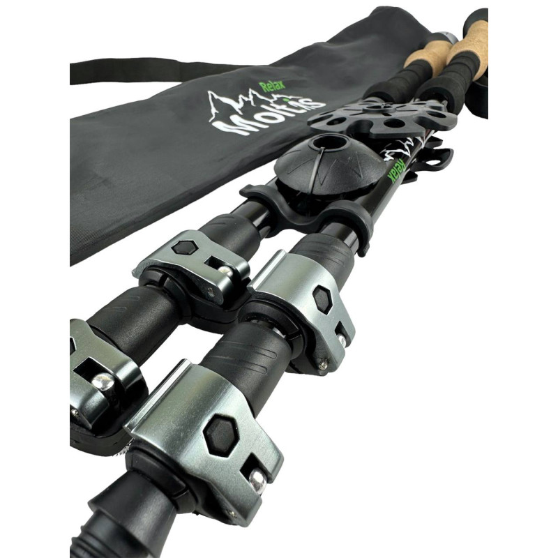 Палиці для скандинавської ходьби Moltis Relax 275 SM: телескопічні, з насадками