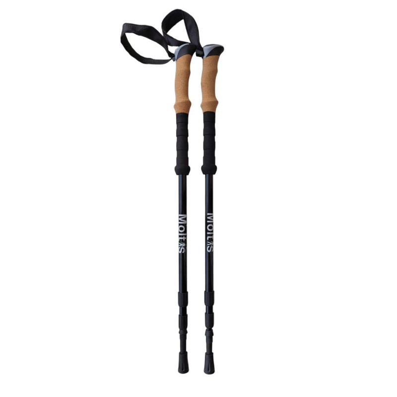 Трекінгові палиці Moltis Relax 140 Antishock чорні: для скандинавської ходьби, з амортизацією