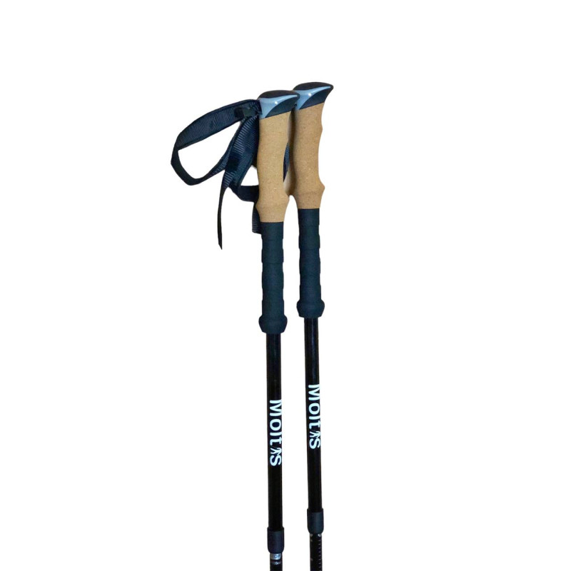 Трекінгові палиці Moltis Relax 140 Antishock чорні: для скандинавської ходьби, з амортизацією