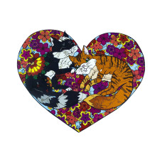 Пазл дерев'яний Котяче Серце. 16187 A4