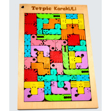 Дерев'яна іграшка тетрис KarakULi для дітей 40 елементів, Дерев'яний пазл тетрис