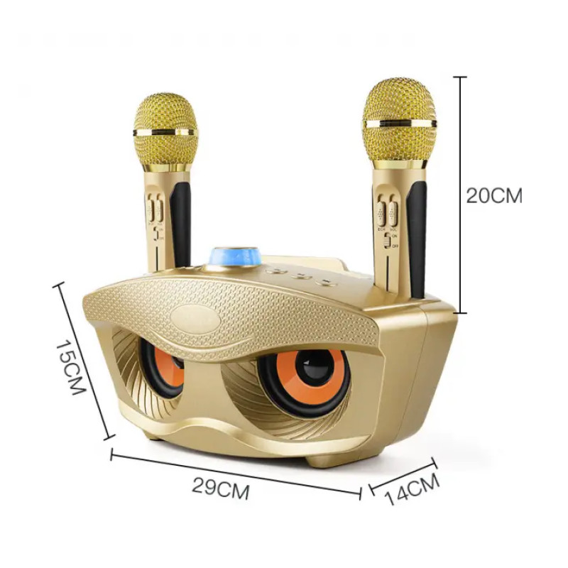 Система Караоке SDRD безпровідна, на два мікрофона SD-306 з ABS пластика і алюмінію Gold
