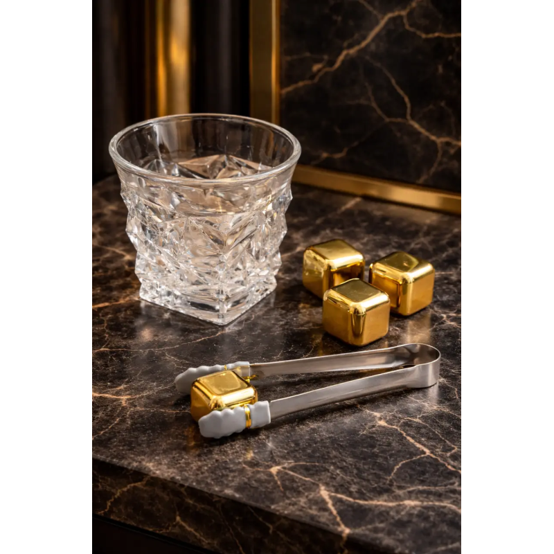 Подарунковий набір для віскі Moltis: 2 келихи Rocks + 8 охолоджуючих кубиків (MR-1017)