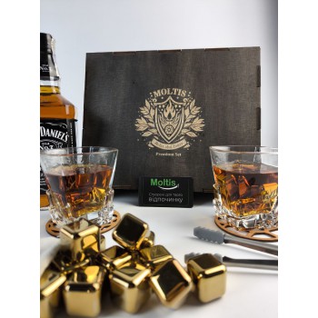 Подарункові набори Moltis Relax Whisky Stones для чоловіків, Quadro 8 шт каменів (MR-1016)