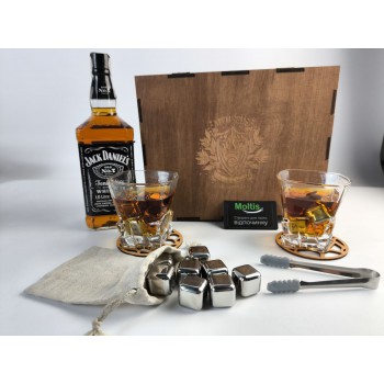 Подарункові набори Moltis Relax Whisky Stones для чоловіків, Quadro 8 шт каменів (MR-1013)