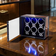 Шейкер для годинників 6 місць дерево скло замок Bluetooth LED 10200