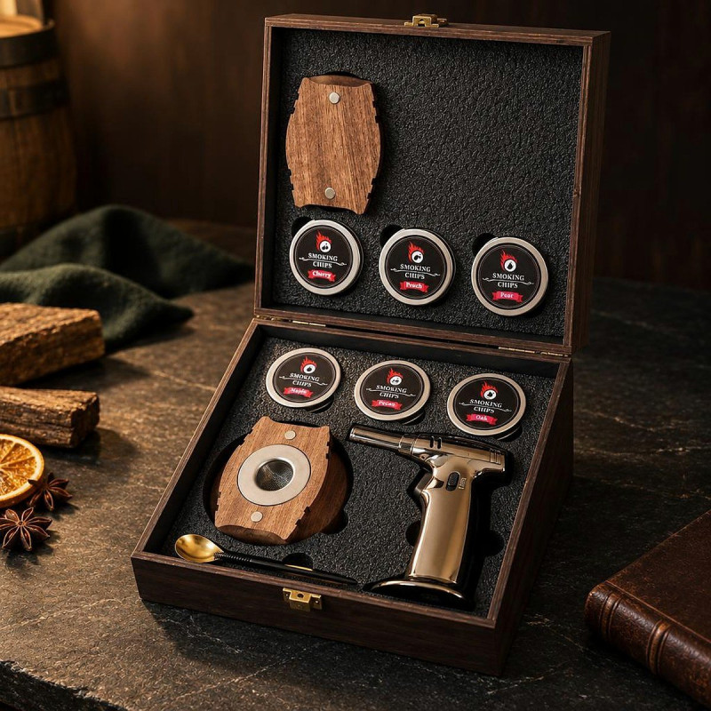 Набір для копчення напоїв смокер пальник тріска Cherry Oak Maple Pecan 4859586475205